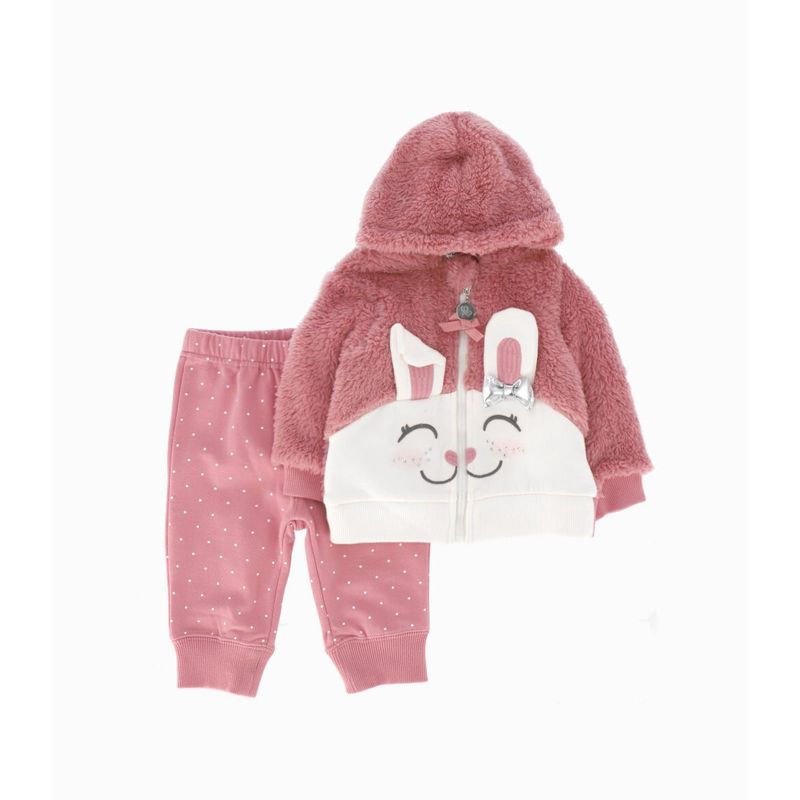 LIMONADA - Conjunto buzo recién nacida de conejo rosa Limonada