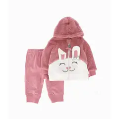 LIMONADA - Conjunto buzo recién nacida de conejo rosa