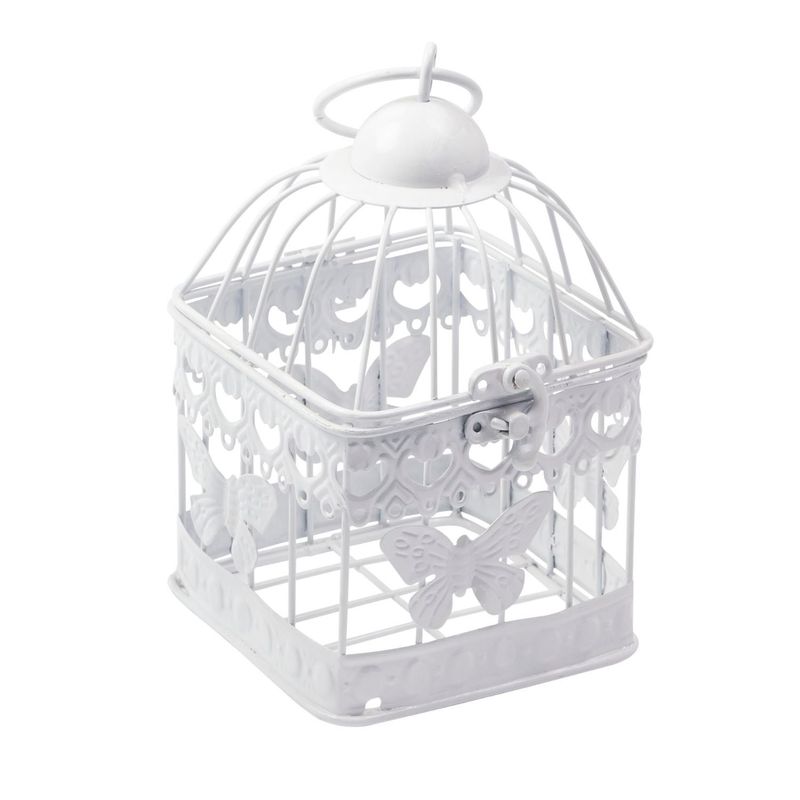 HOME ESSENTIALS - Jaula metal cuadrada mariposa 18 cm