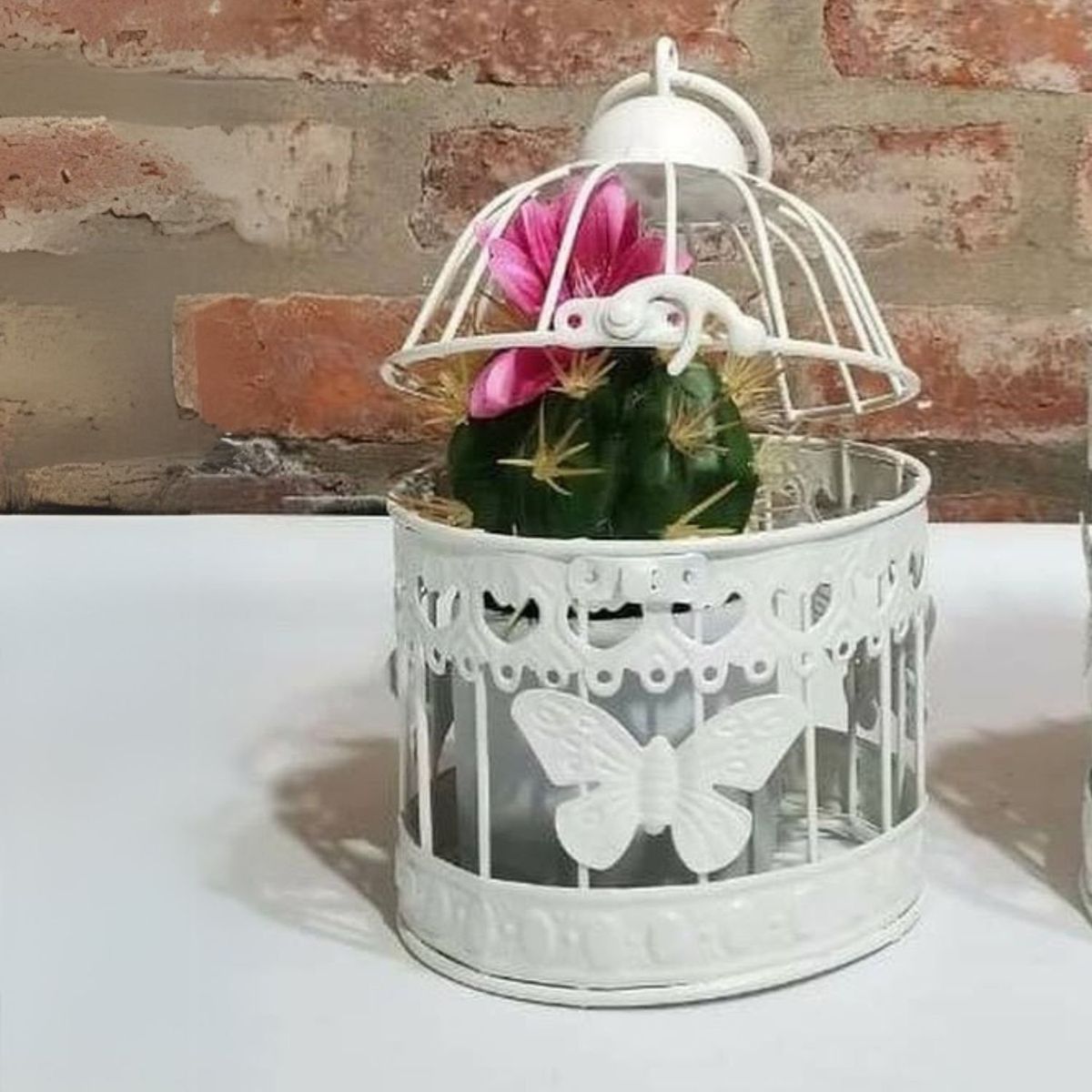 HOME ESSENTIALS - Jaula metal mariposa circular 16 cm