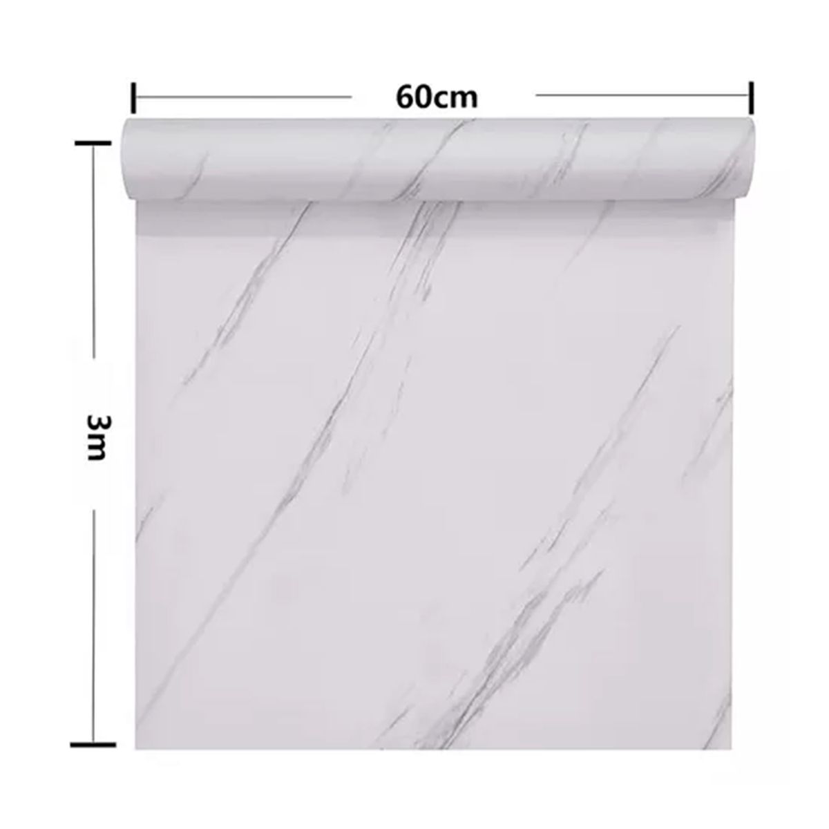 GENERICO - Papel Tapiz Autoadhesivo Blanco Mármol Para Pared