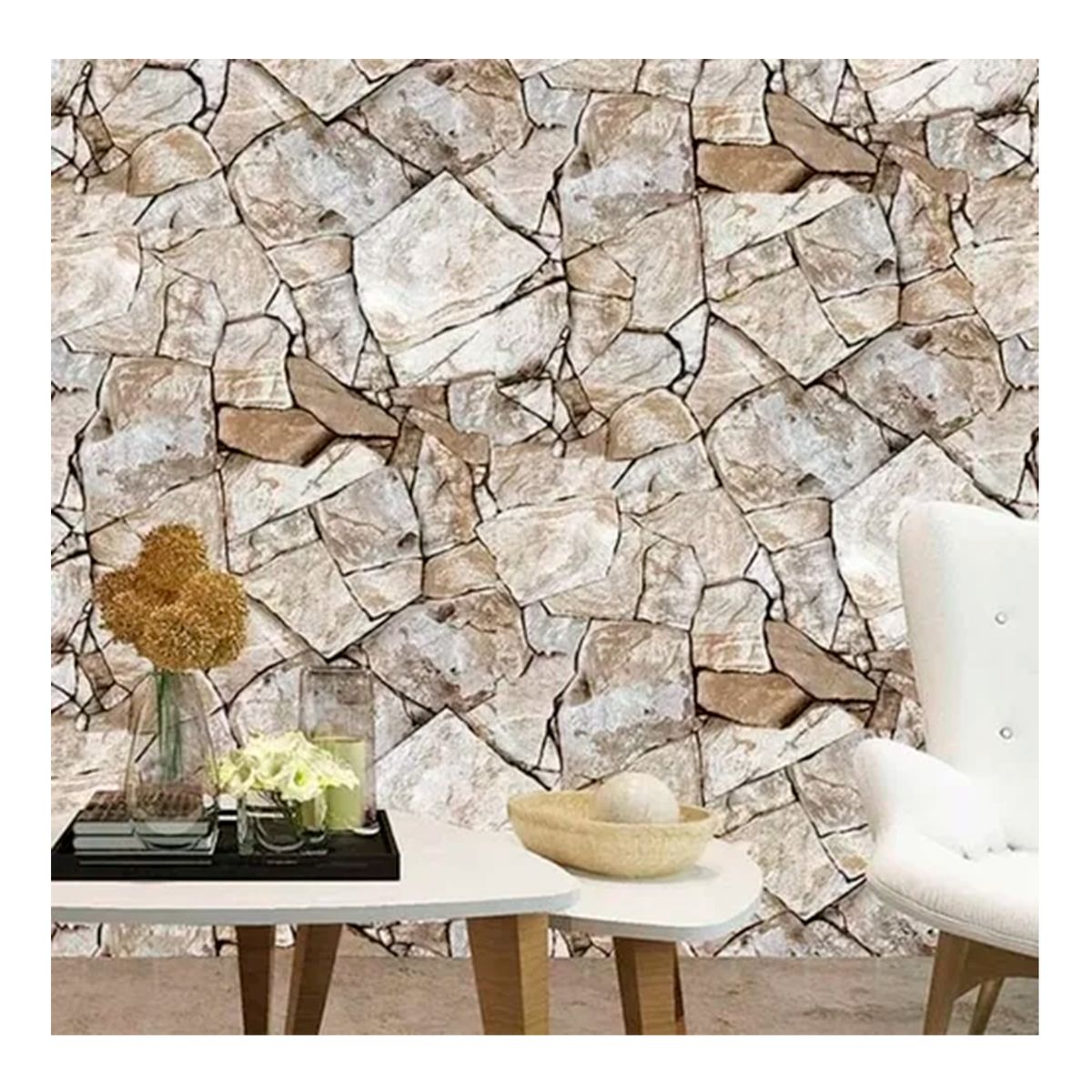GENERICO - Papel Mural Adhesivo Diseño Piedra