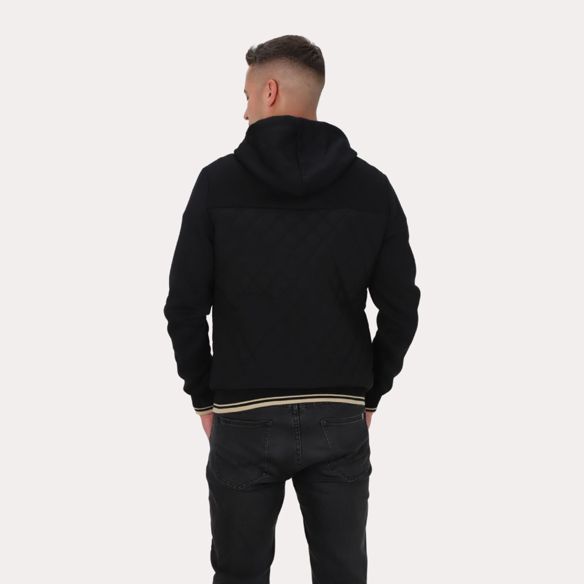 GANGSTER - Chaqueta Hibridas Patchwork Negro Gangster