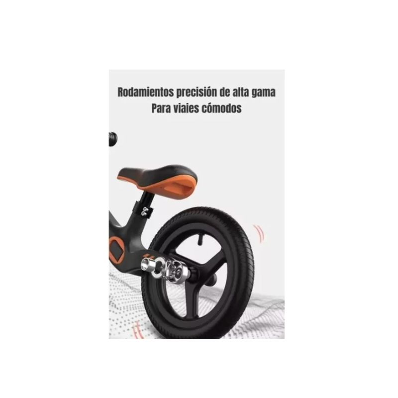 GENERICO - Bicicleta Equilibrio Color Naranjo Aro 12 Correpasillos Ajustable Niños