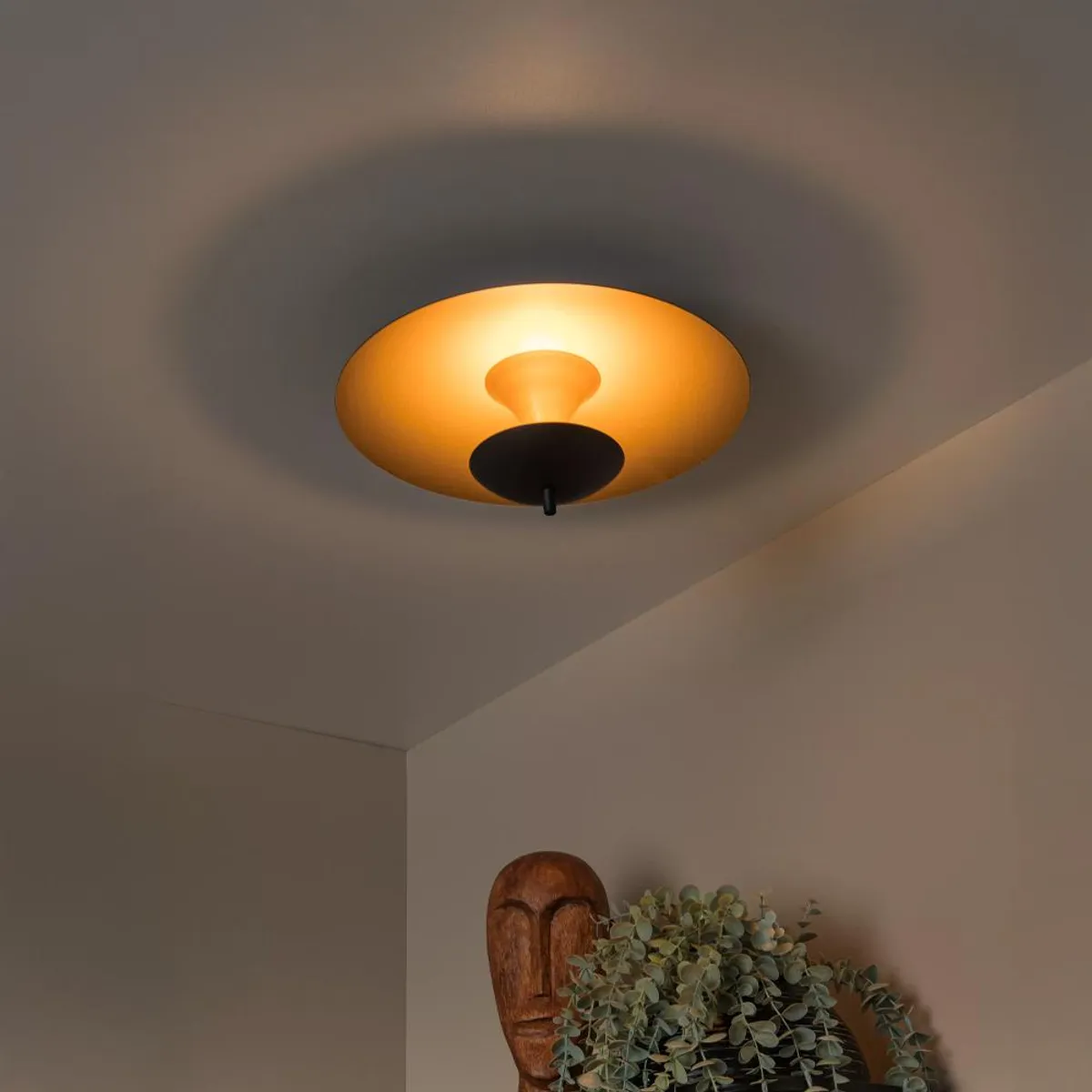 BOSCO - LAMPARA DE TECHO VULCAN NEGRO Ø35 CM LED DIMEABLE CALIDO