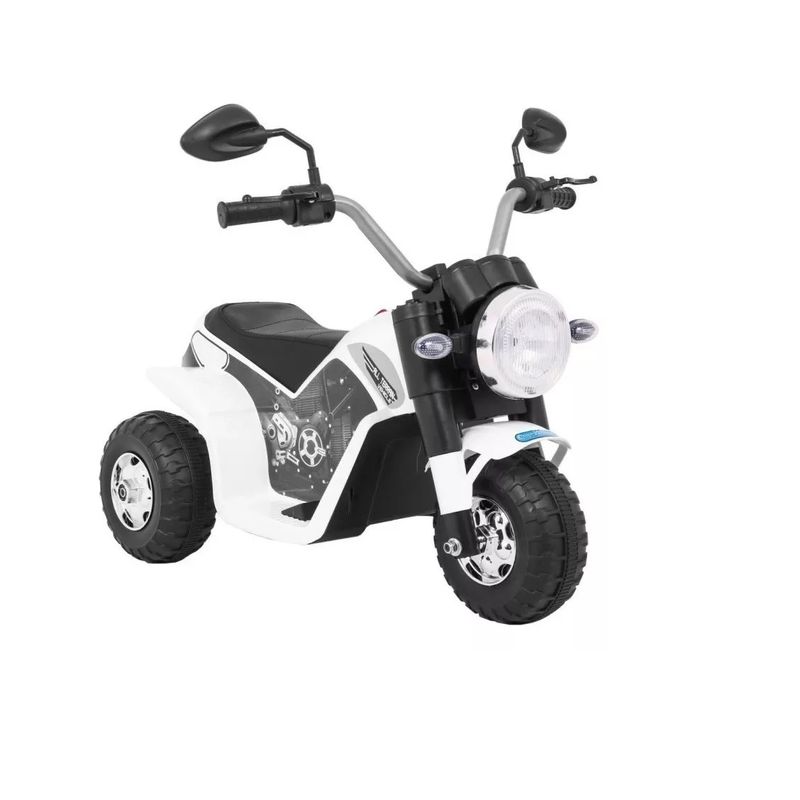 GENERICO - Moto A Bateria 3 Ruedas Scoop 12v Blanca