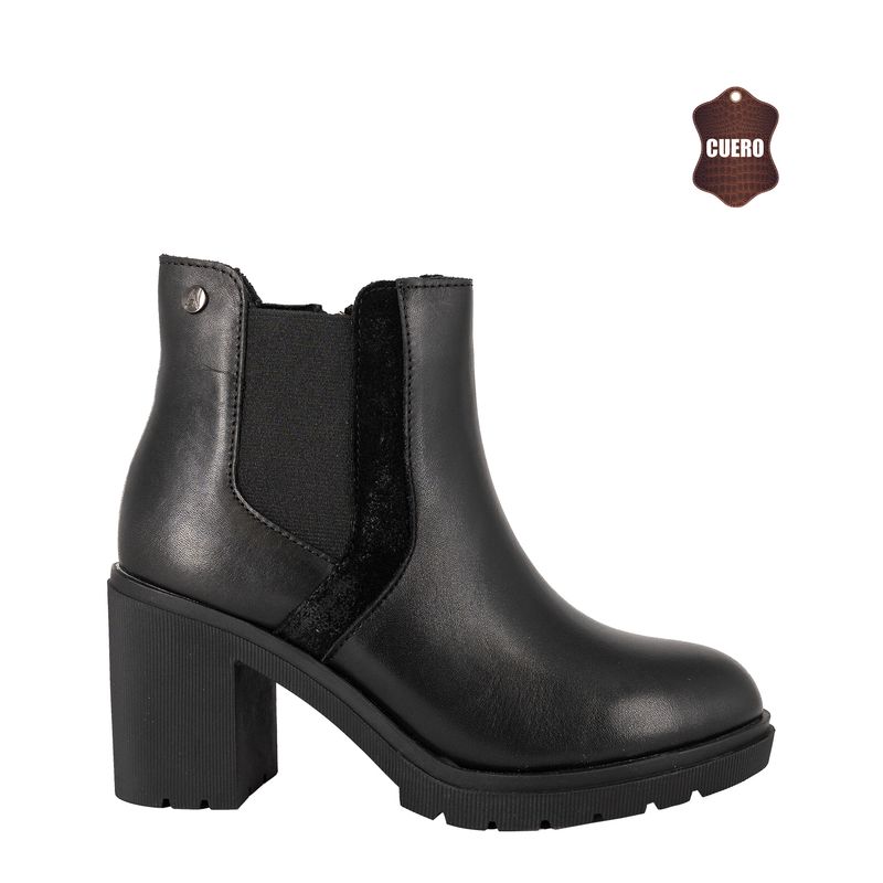 ALQUIMIA - Botin de Cuero Mujer Negro Zanra Alquimia