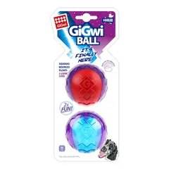 GIGWI - Pelota Juguete Para Perros Squeak 2 Unidades Talla M
