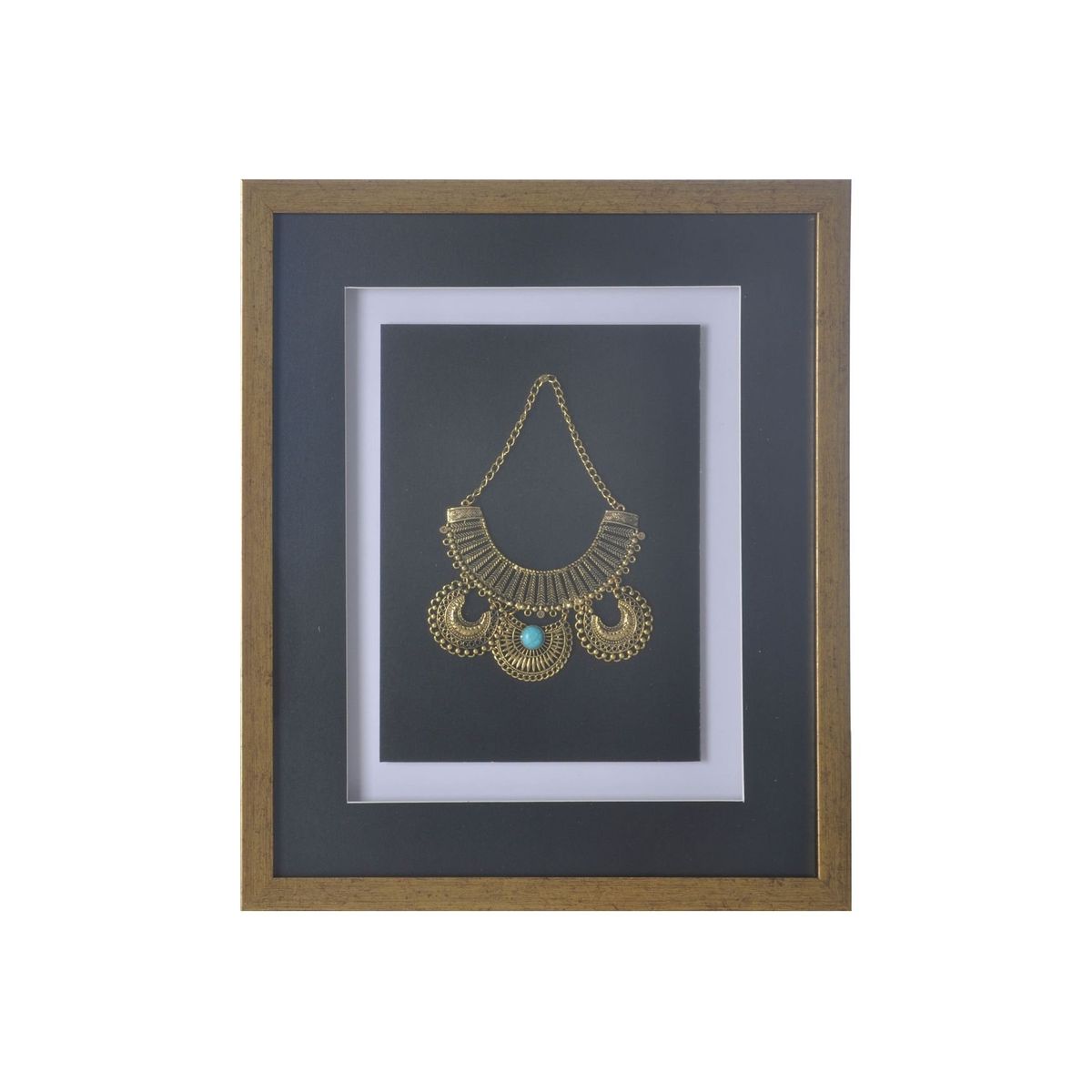 RONDA - Cuadro Joya Dorada Turquesa Dorada 38x45 cm