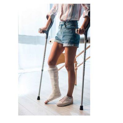Imagen 2 del producto Baston Muleta Canadiense Ortopedico Altura Ajustable Gris