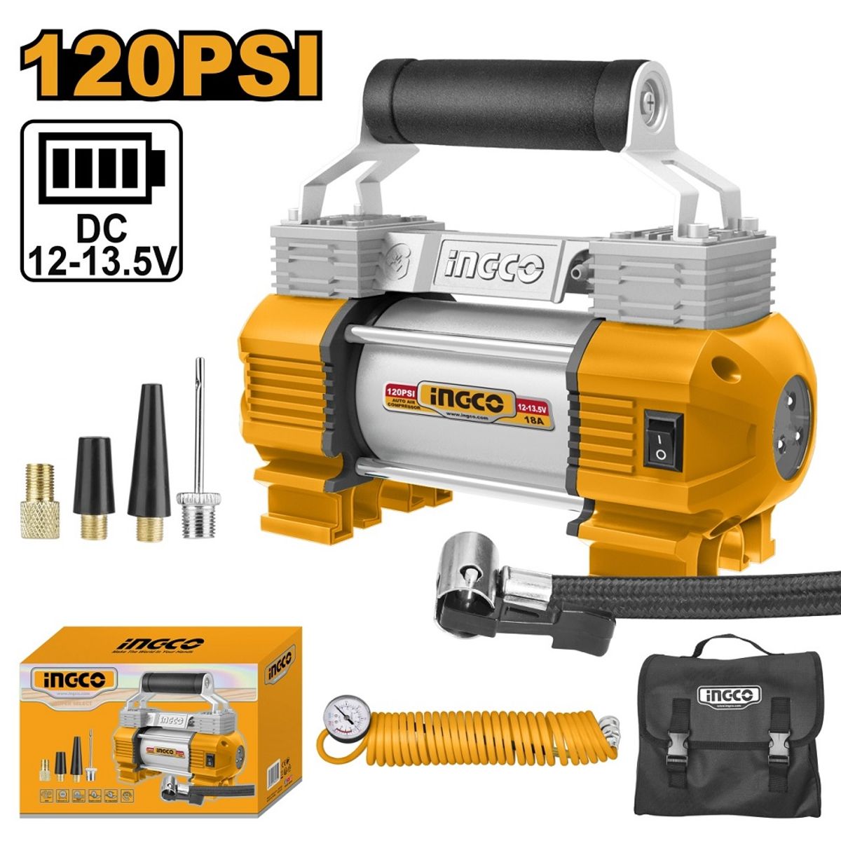 INGCO - COMPRESOR DE AIRE PARA AUTO 12V INGCO.