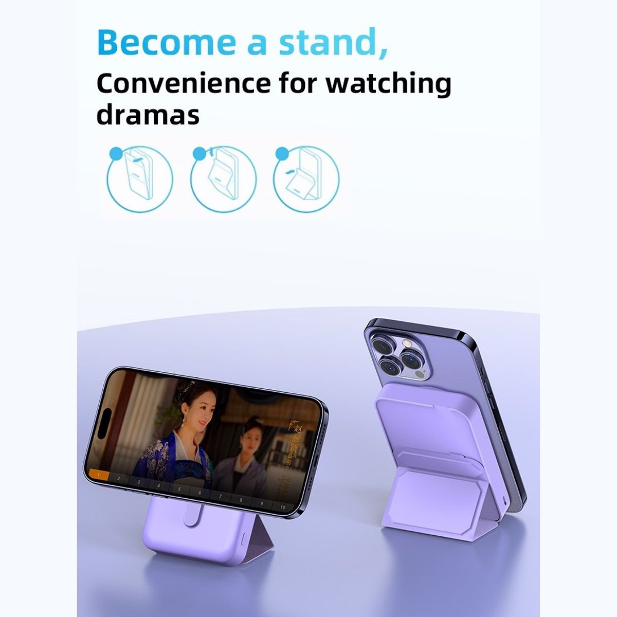 GENERICO - Power Bank Magsafe 10000 Mah 15w + 20w Tranyoo T-f24 -Lila