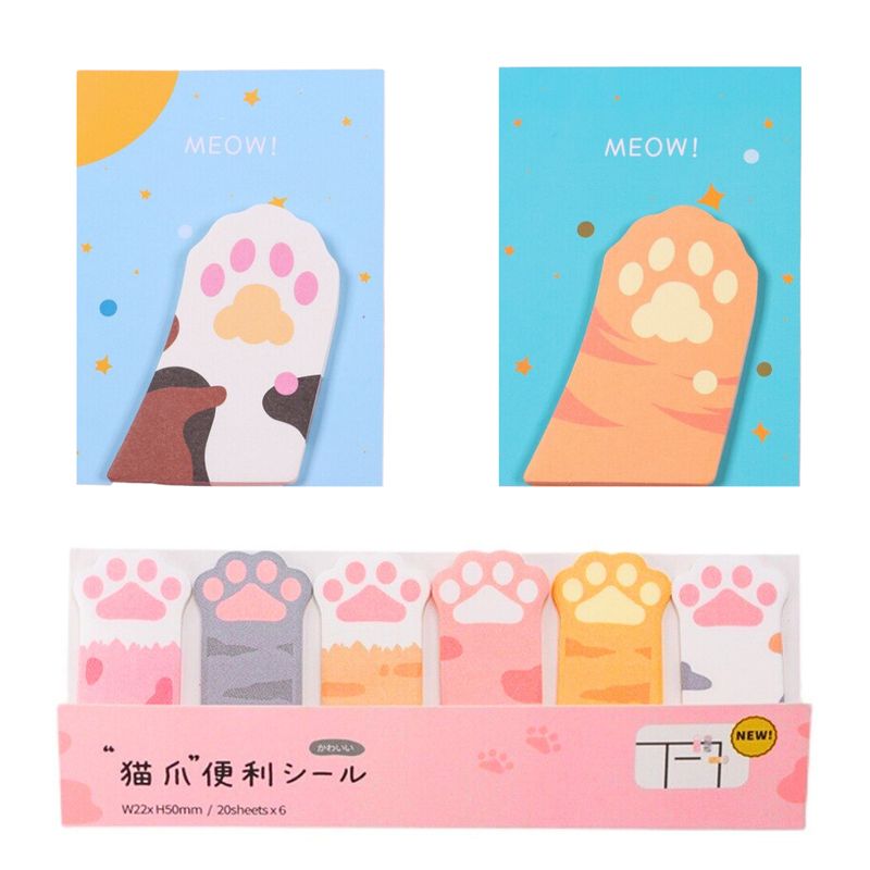 GENERICO - Notas Adhesivas De Patita De Gato Kawaii Set De 3