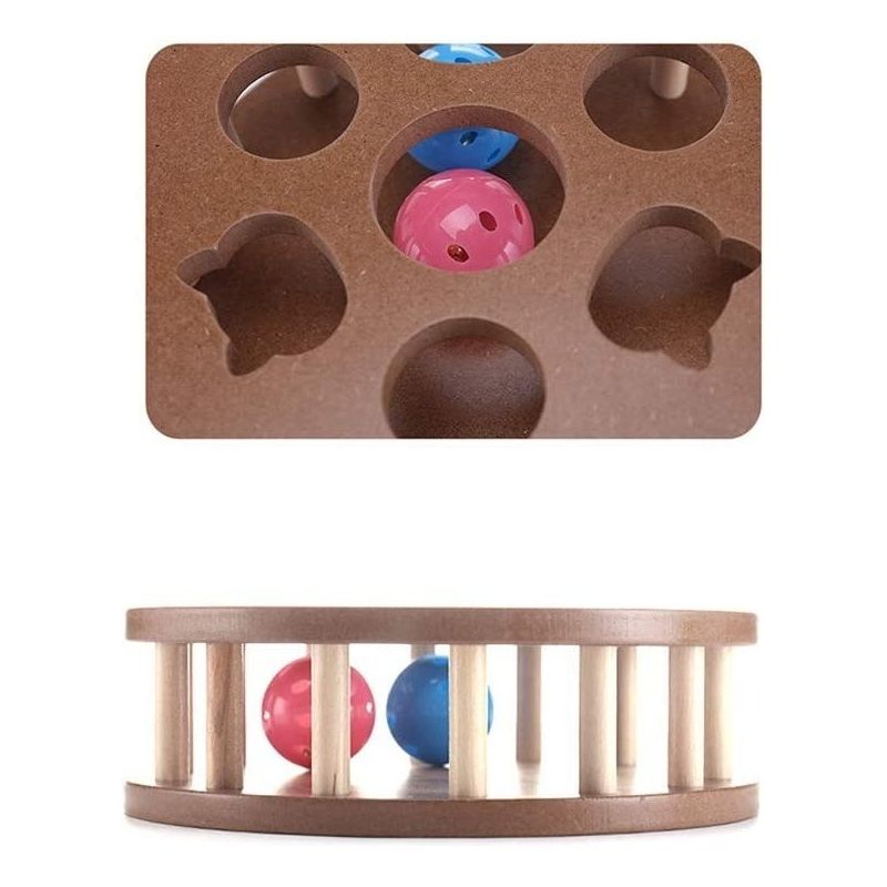 GENERICO - Juguete Para Gato Cat Interactivo Wooden Collision Ball Toy