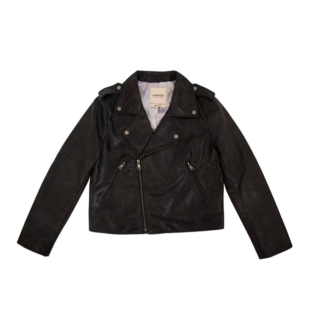 AMPHORA - Biker jacket nancy negro