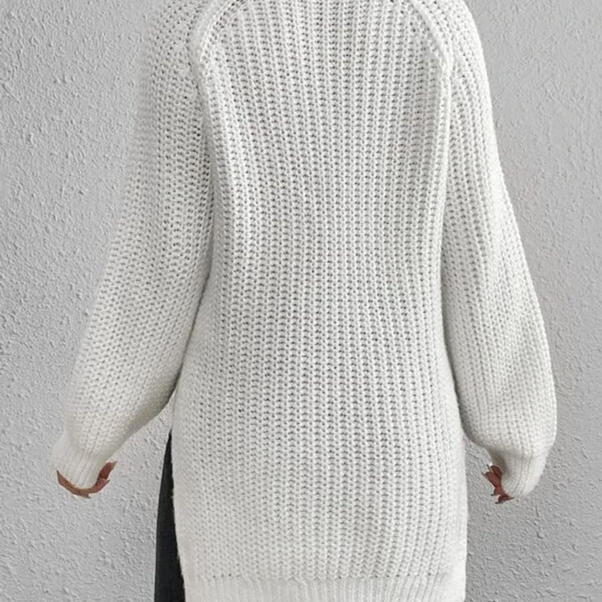 TIOZONEY - Suéter casual para mujeres  - Blanco