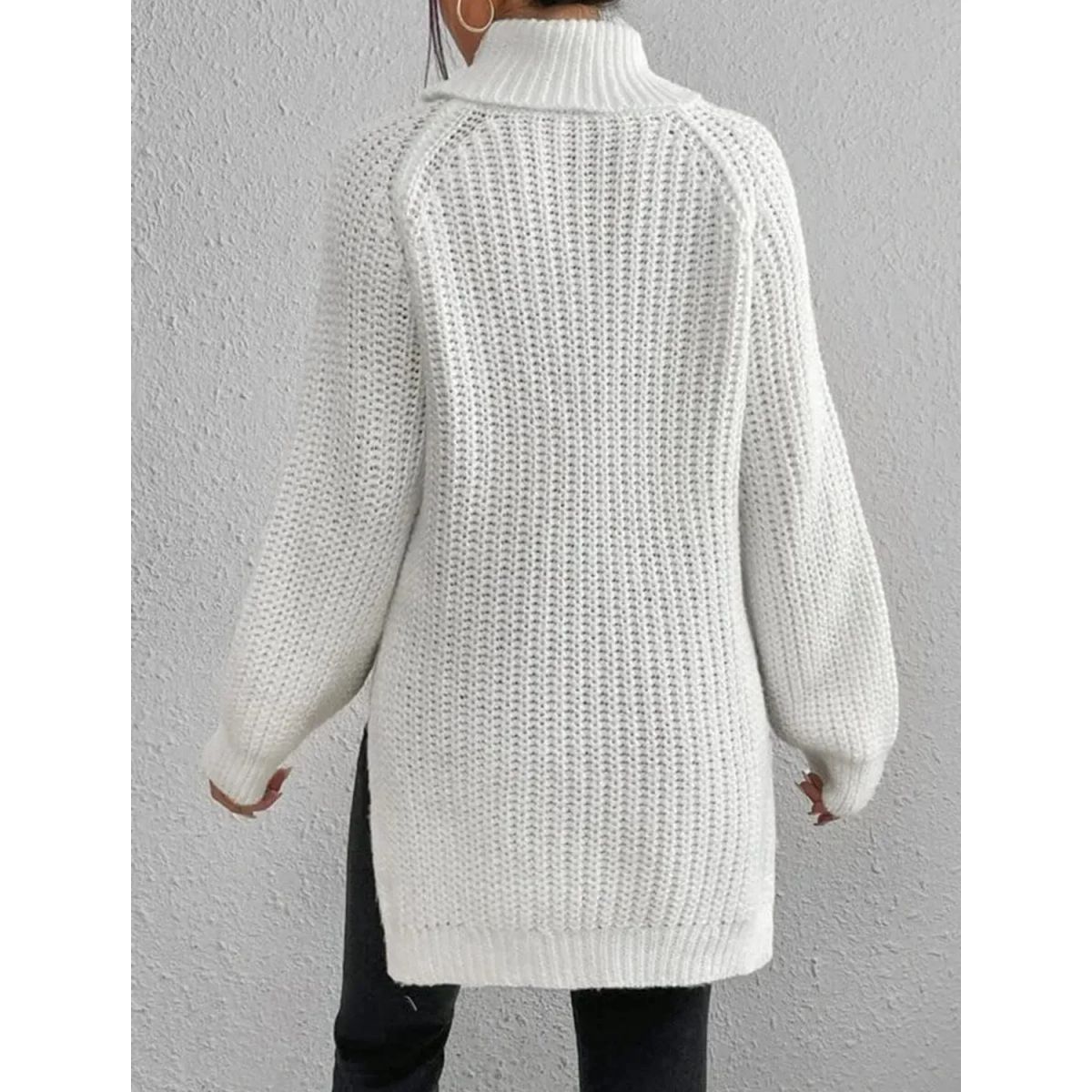 TIOZONEY - Suéter casual para mujeres  - Blanco