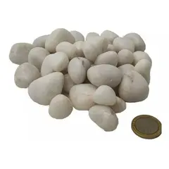 GENERICO - Piedra Rolada Decorativa Hindú Blanco Formato 1 kg