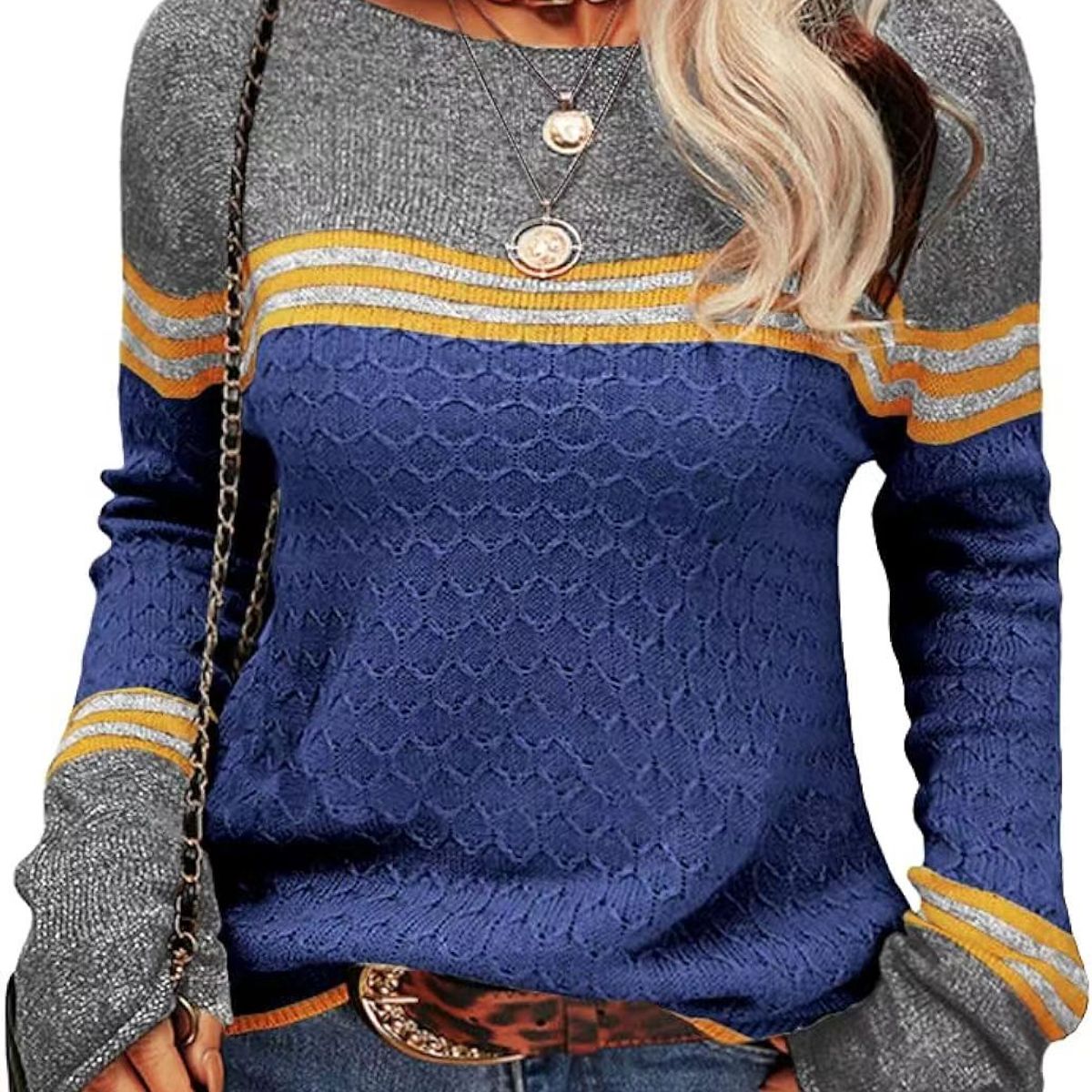 TIOZONEY - Sweater Cuello Redondo Mujer