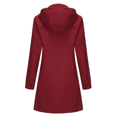 Imagen 2 del producto Chaqueta impermeable con capucha para mujer-Rojo
