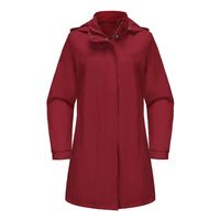 Chaqueta impermeable con capucha para mujer-Rojo