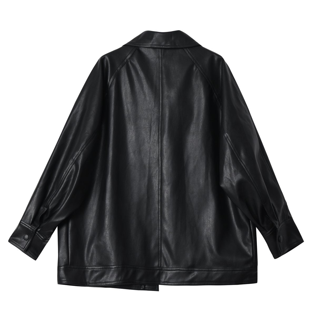 TIOZONEY - Chaqueta Larga PU Sintético Mujer - Negro