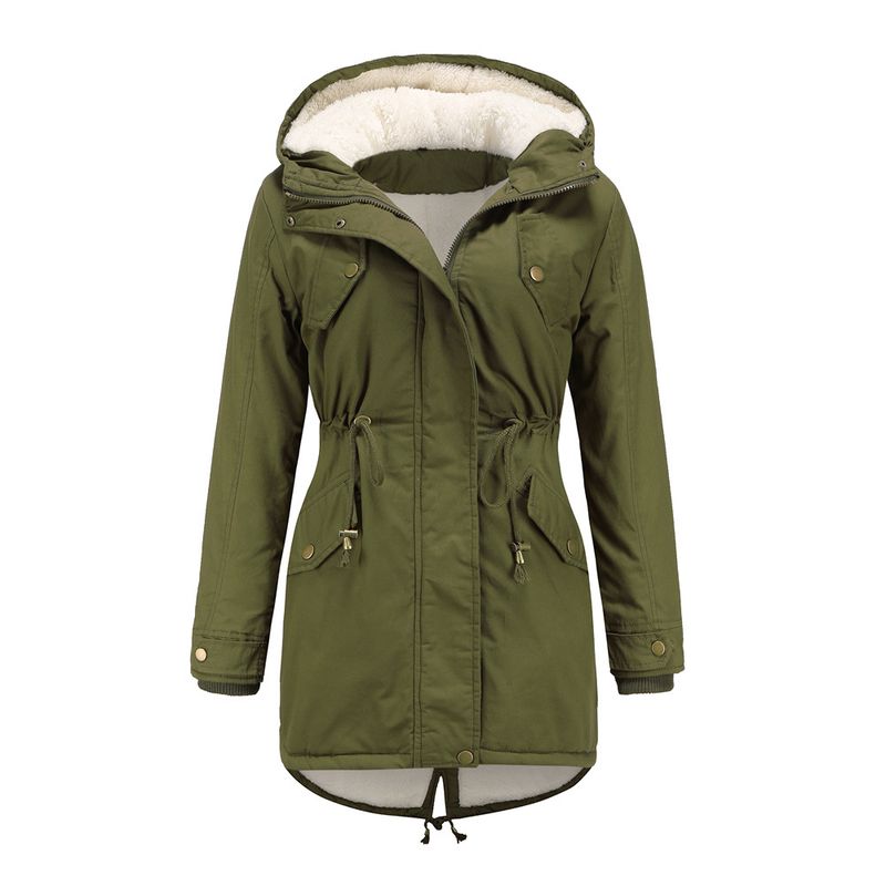 TIOZONEY - Abrigo chiporro con gorro para mujer - Verde