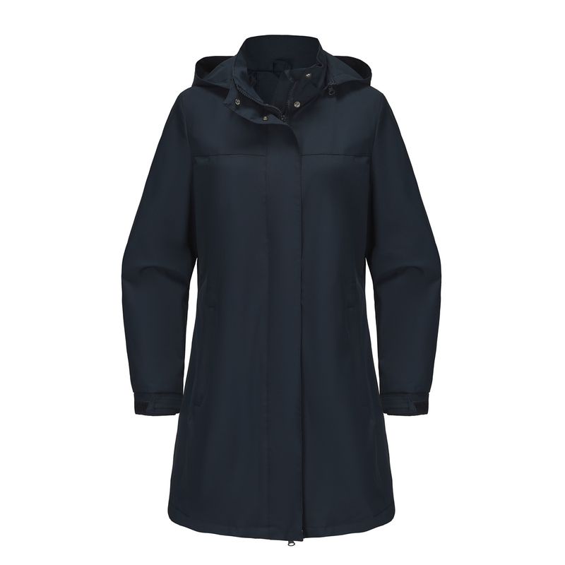 TIOZONEY - Chaqueta impermeable con capucha para mujer-Azul