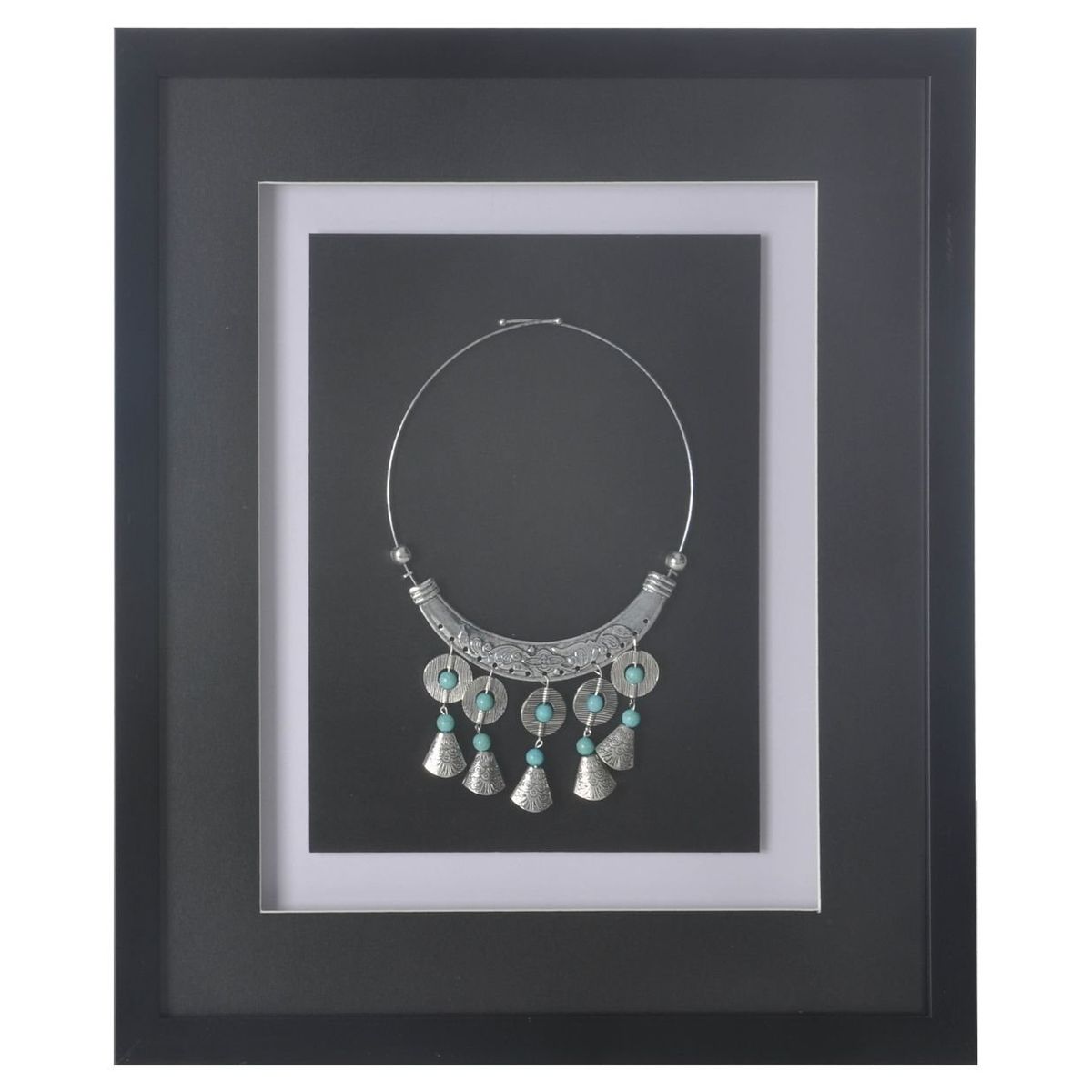 RONDA - Cuadro Joya Plata Turquesa Negro 38x45 cm