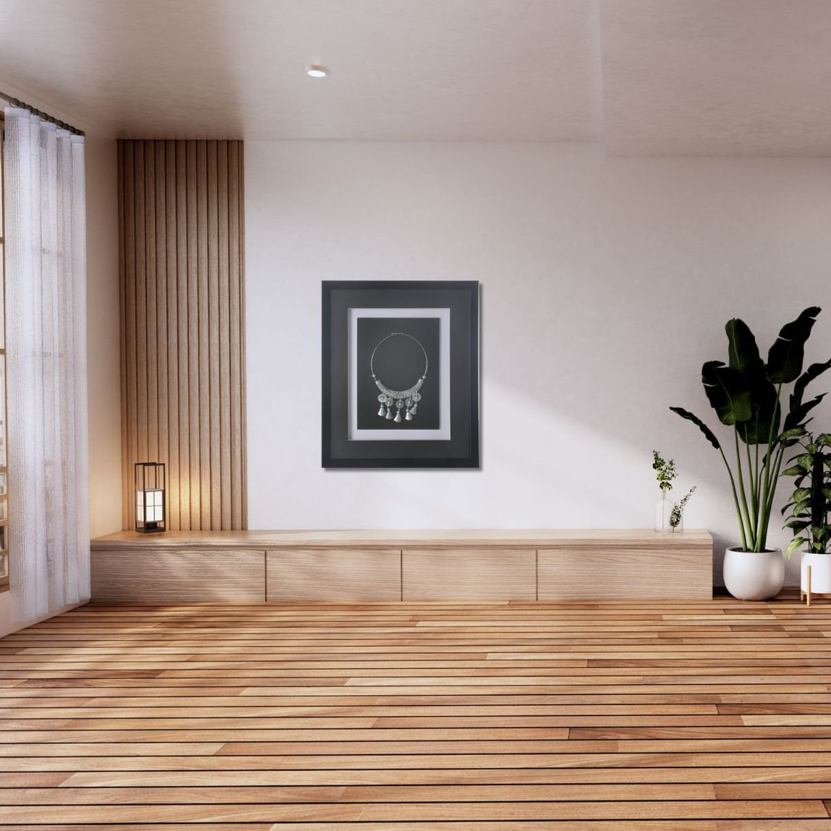 RONDA - Cuadro Joya Plata Turquesa Negro 38x45 cm