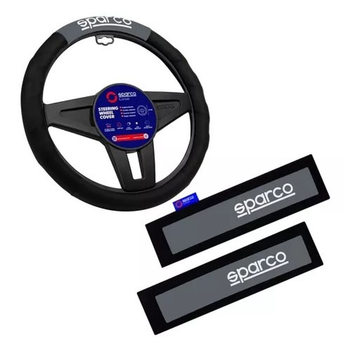 SPARCO - Cubre Volante + Cubre Cinturon Auto Sparco Universal Spc1111