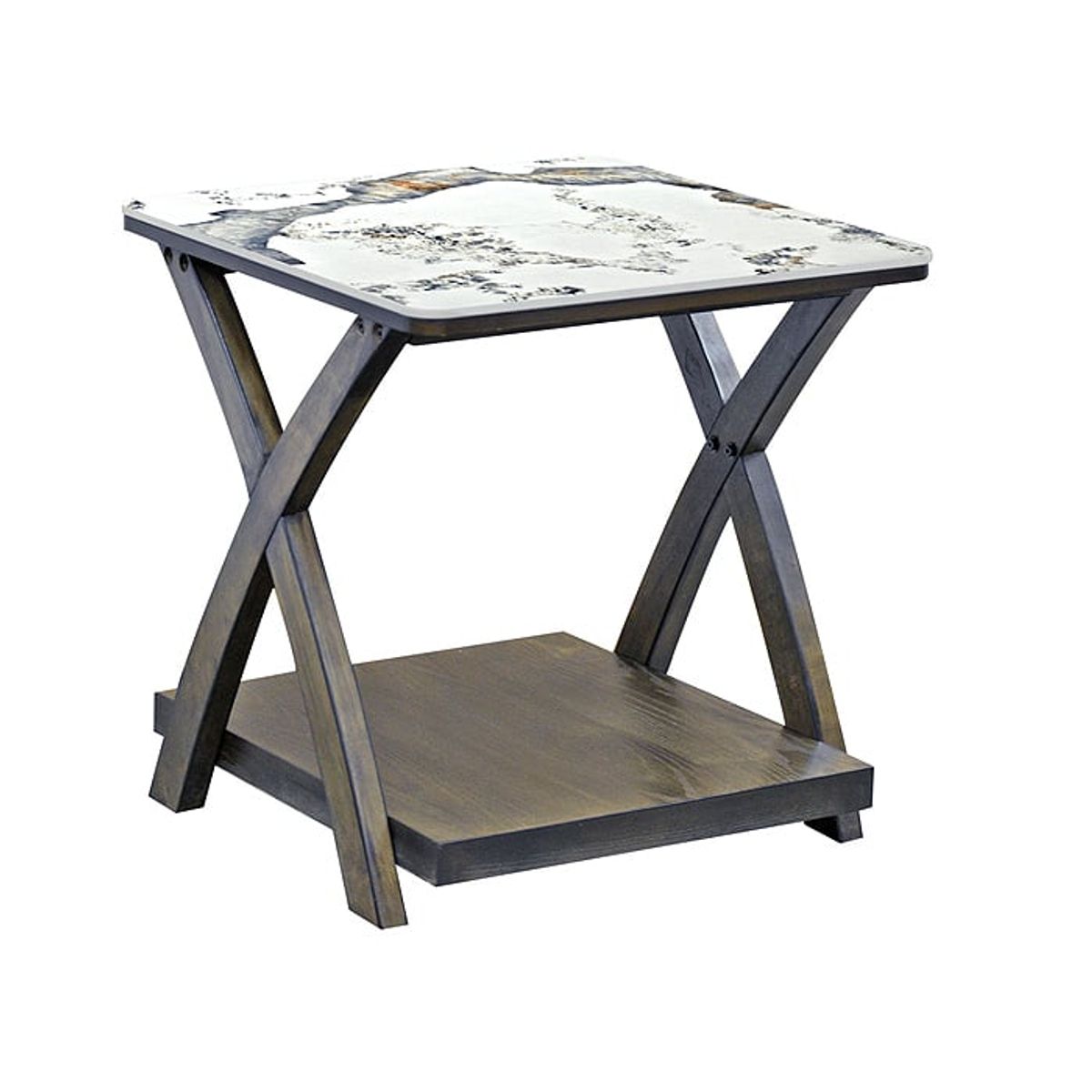 MSA MUEBLES SANTA ANA - Mesa Lateral Stone Brown