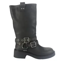 CHALADA - Botin Mujer Negro Casual Biker-6