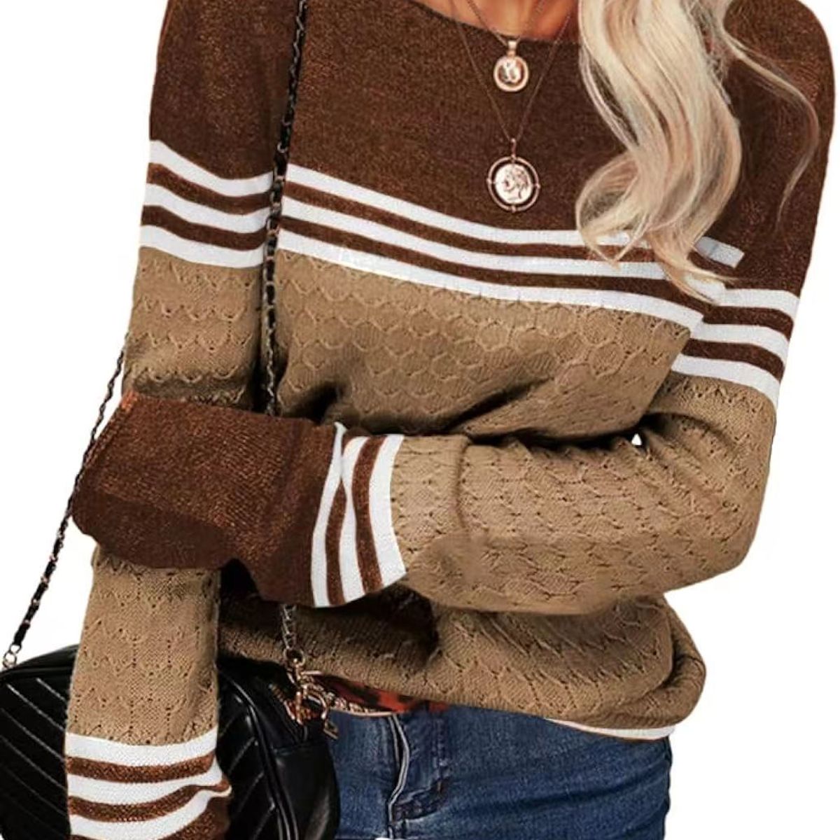 TIOZONEY - Sweater Cuello Redondo Mujer