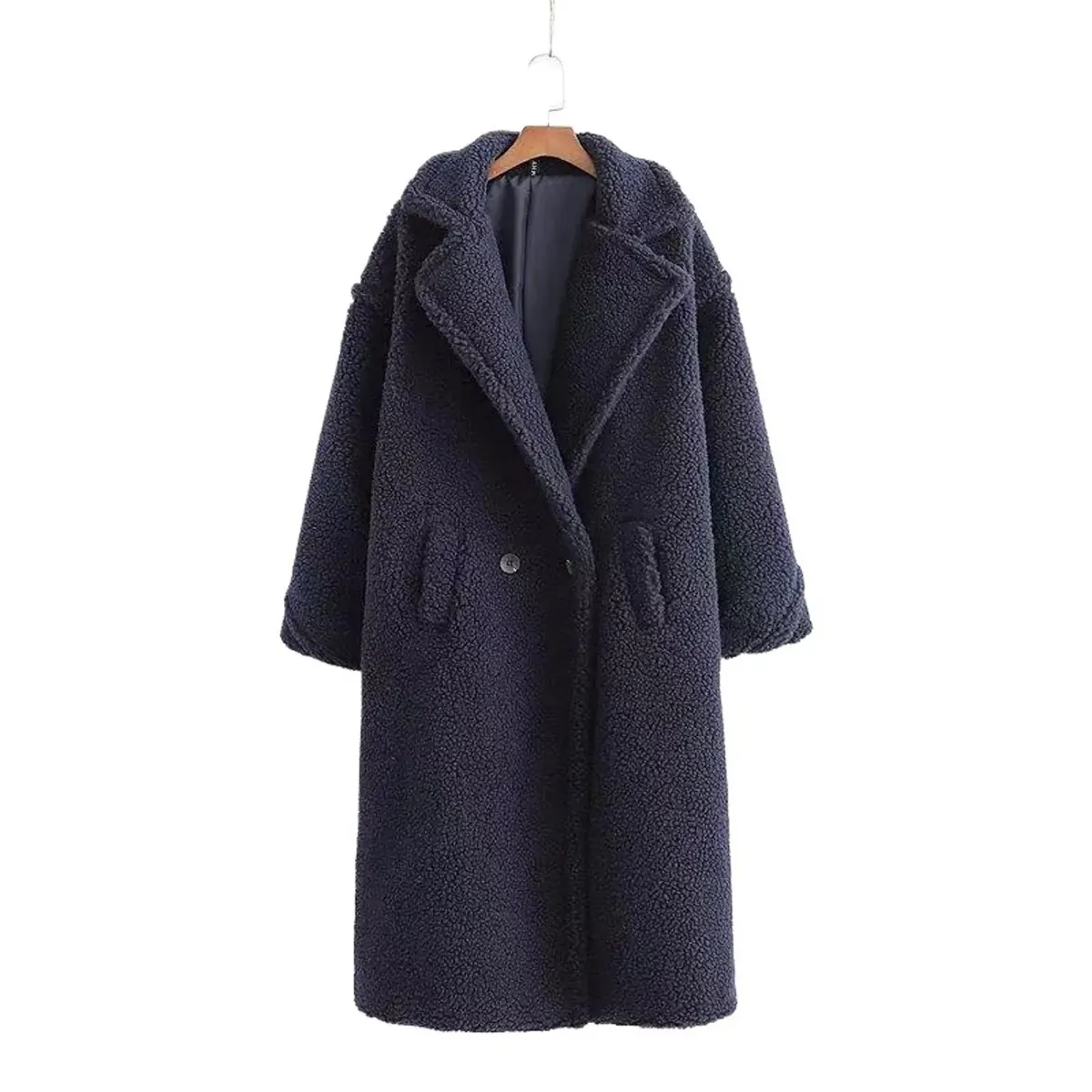 TIOZONEY - Abrigo largo para mujeres - Negro
