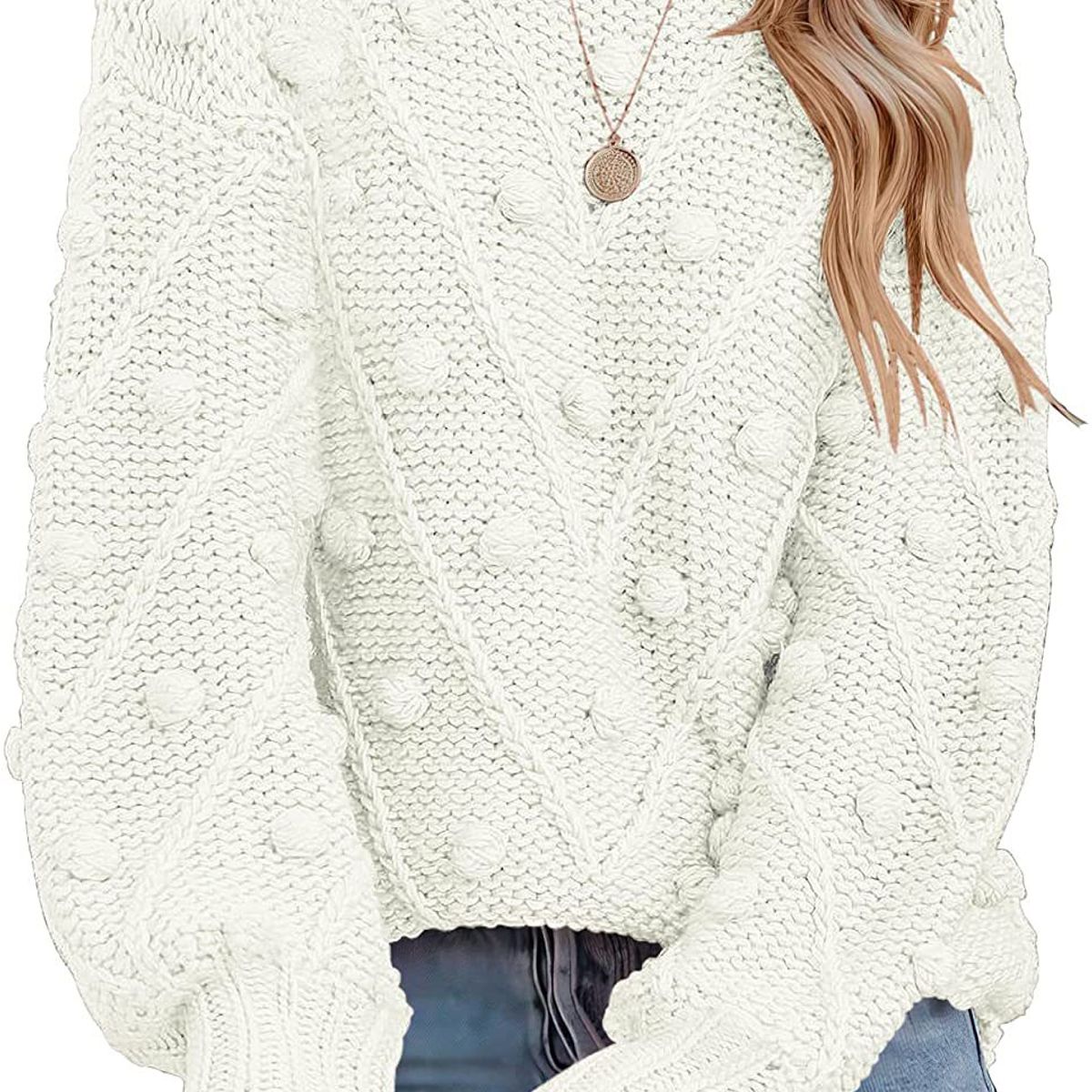 TIOZONEY - Sweater Cuello Redondo Mujer