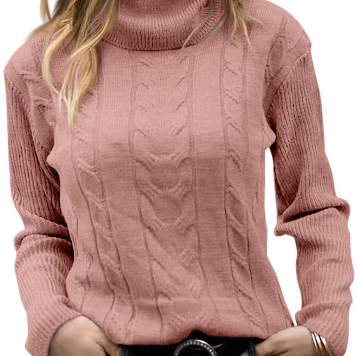 TIOZONEY - Sweater Cuello de Cuello Alto Mujer
