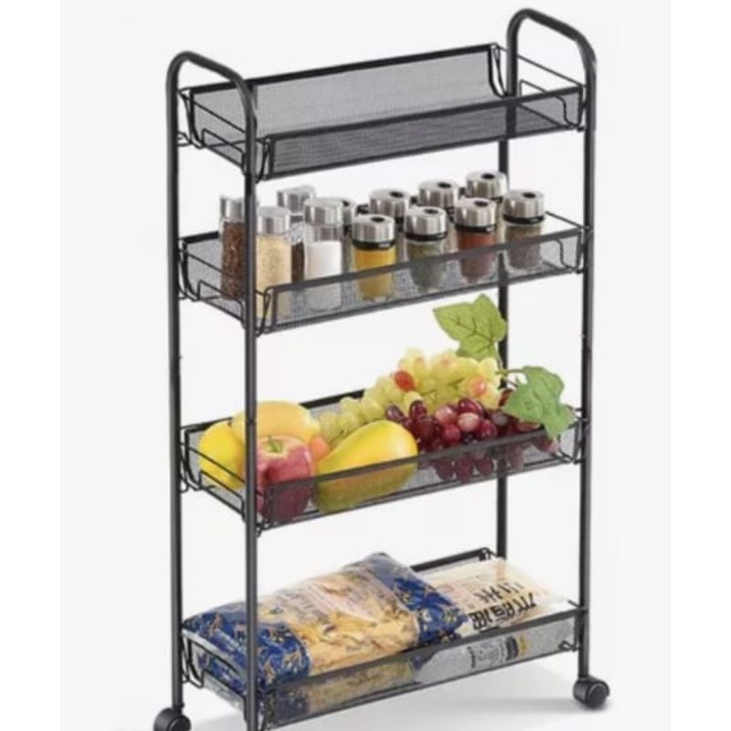 GENERICO - Carrito Carro Organizador Multiuso Acero Inoxidable + Ruedas