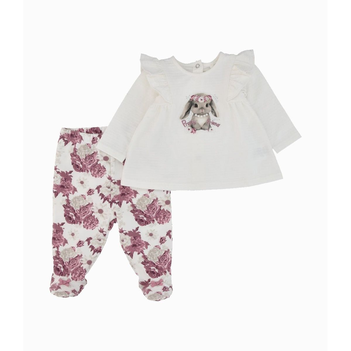 LIMONADA - Conjunto recién nacida con vuelos crudo Limonada