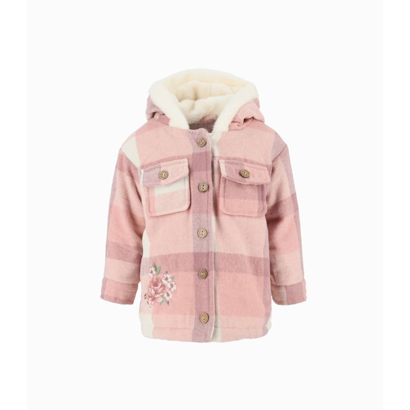 LIMONADA - Chaqueta bebé cuadrillé palo rosa Limonada