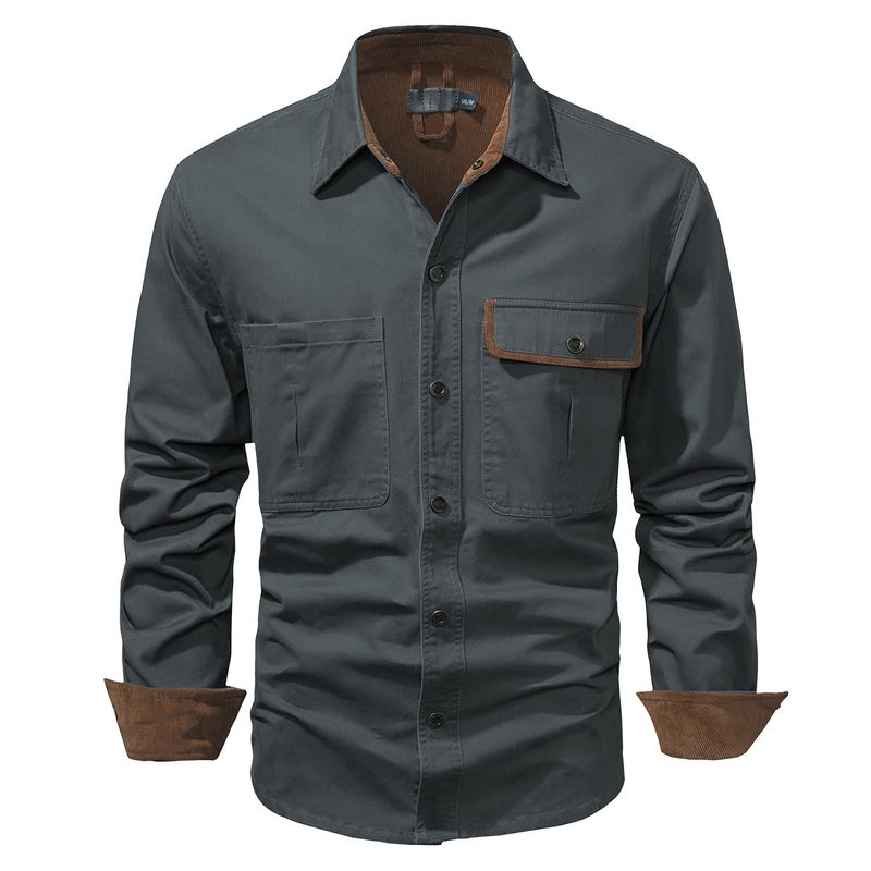 TIOZONEY - Chaqueta casual de algodón con cuello alto para hombre