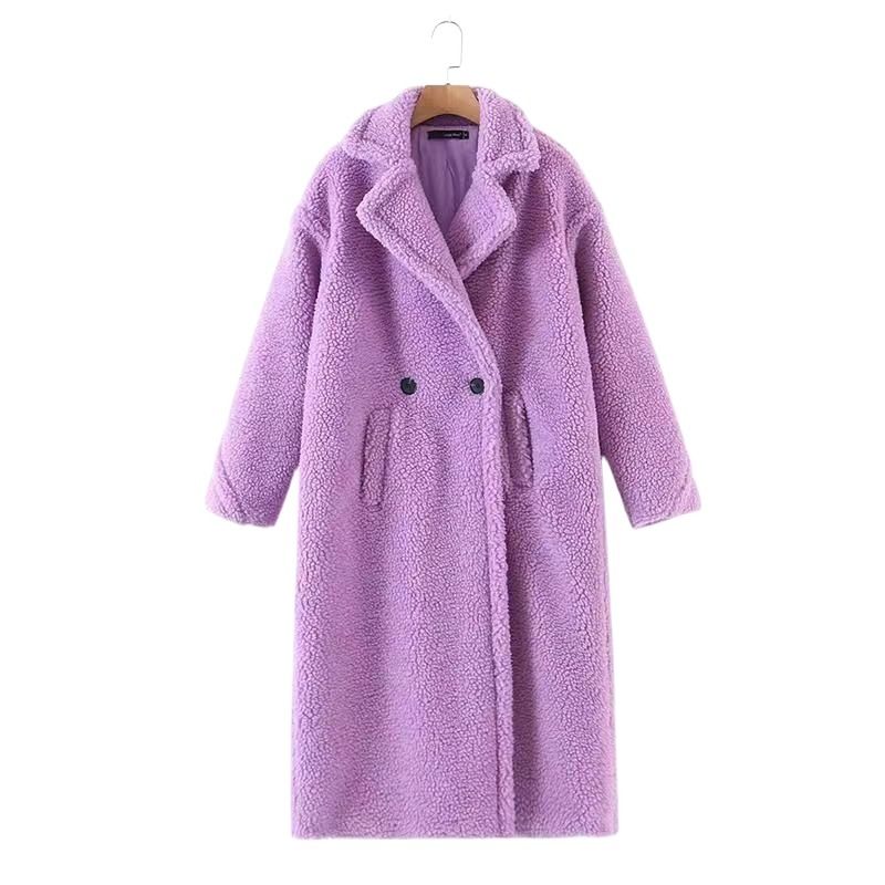 TIOZONEY - Abrigo largo para mujeres - Morado