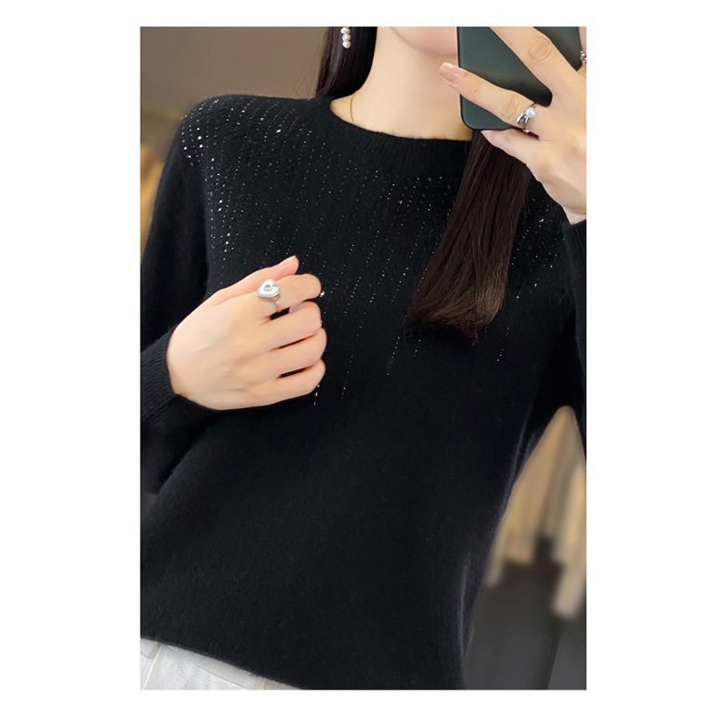 TIOZONEY - Suéter de cuello medio alto para mujeres - Negro