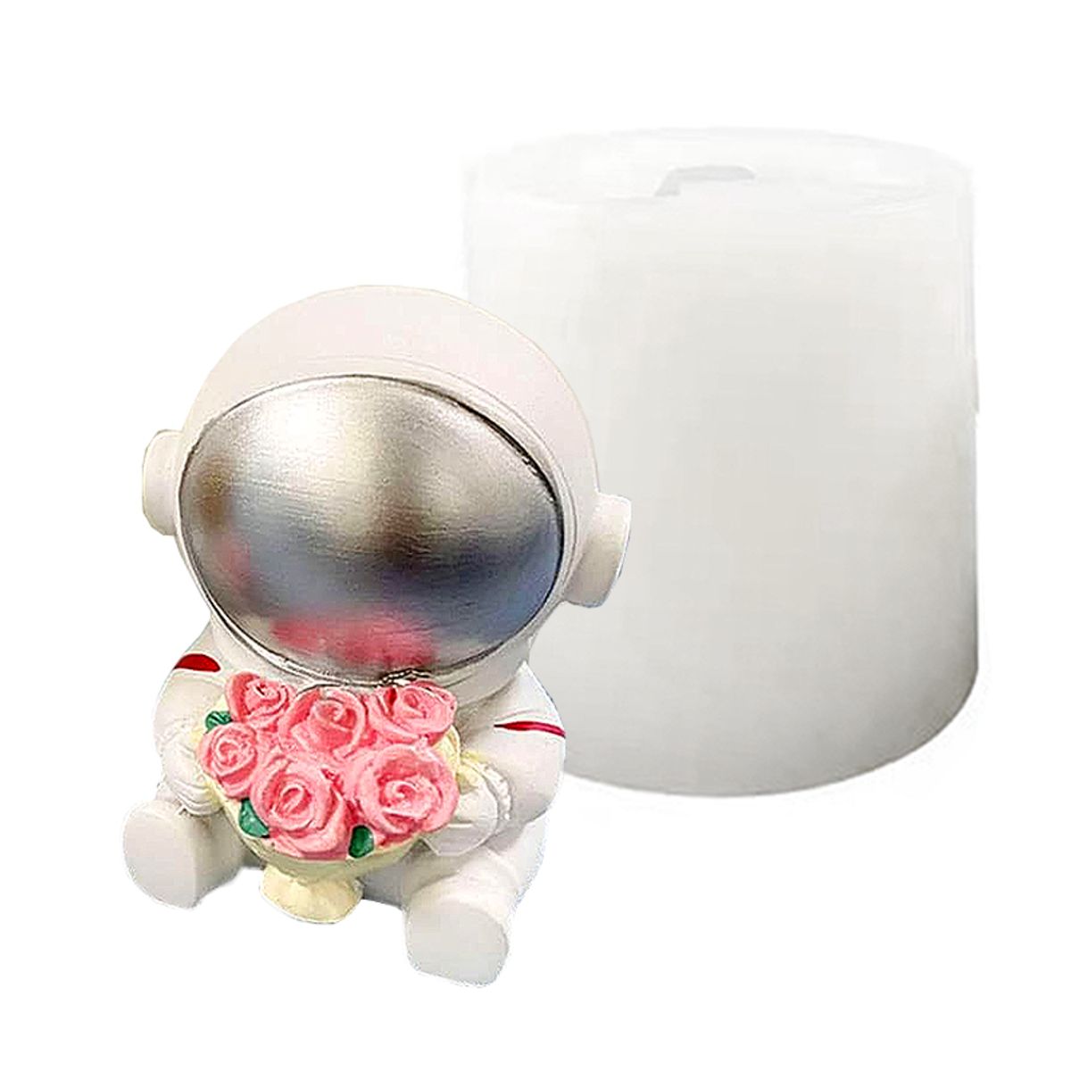 GENERICO - Molde De Silicona Para Velas Parafina Soja Astronauta Rosa