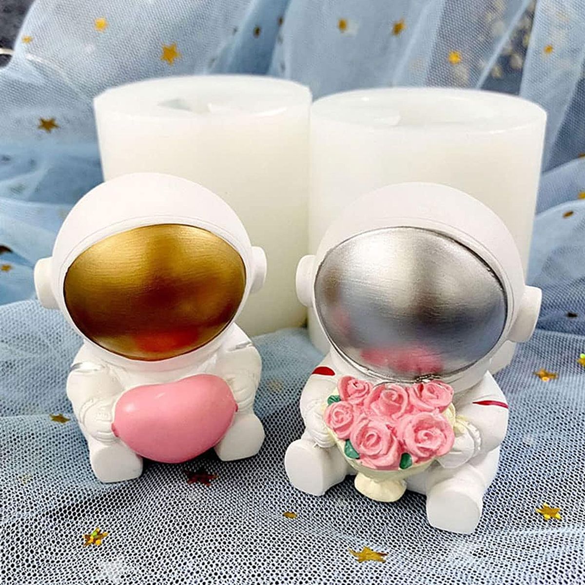 GENERICO - Molde De Silicona Para Velas Parafina Soja Astronauta Rosa