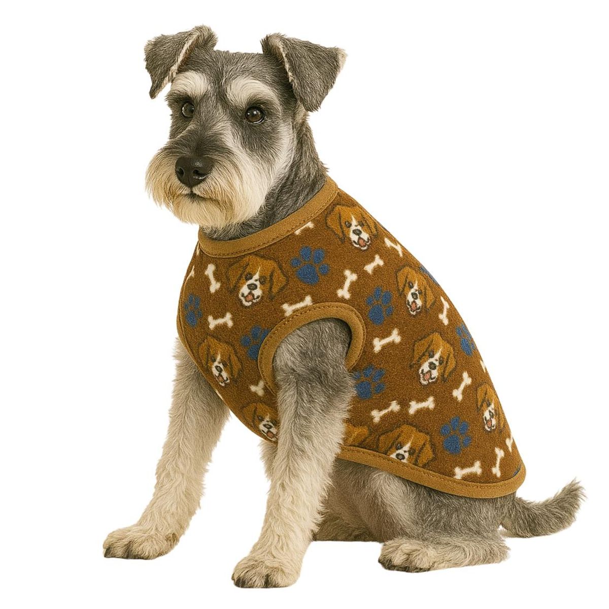 GENERICO - Capa de Polar para perro talla XL 45 CM Schanauzer, Cocker - Cafe - XL