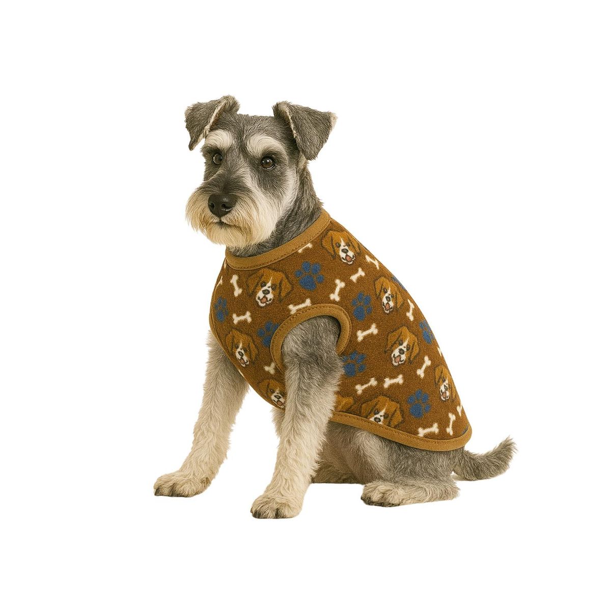 GENERICO - Capa de Polar para perro talla XL 45 CM Schanauzer, Cocker - Cafe - XL