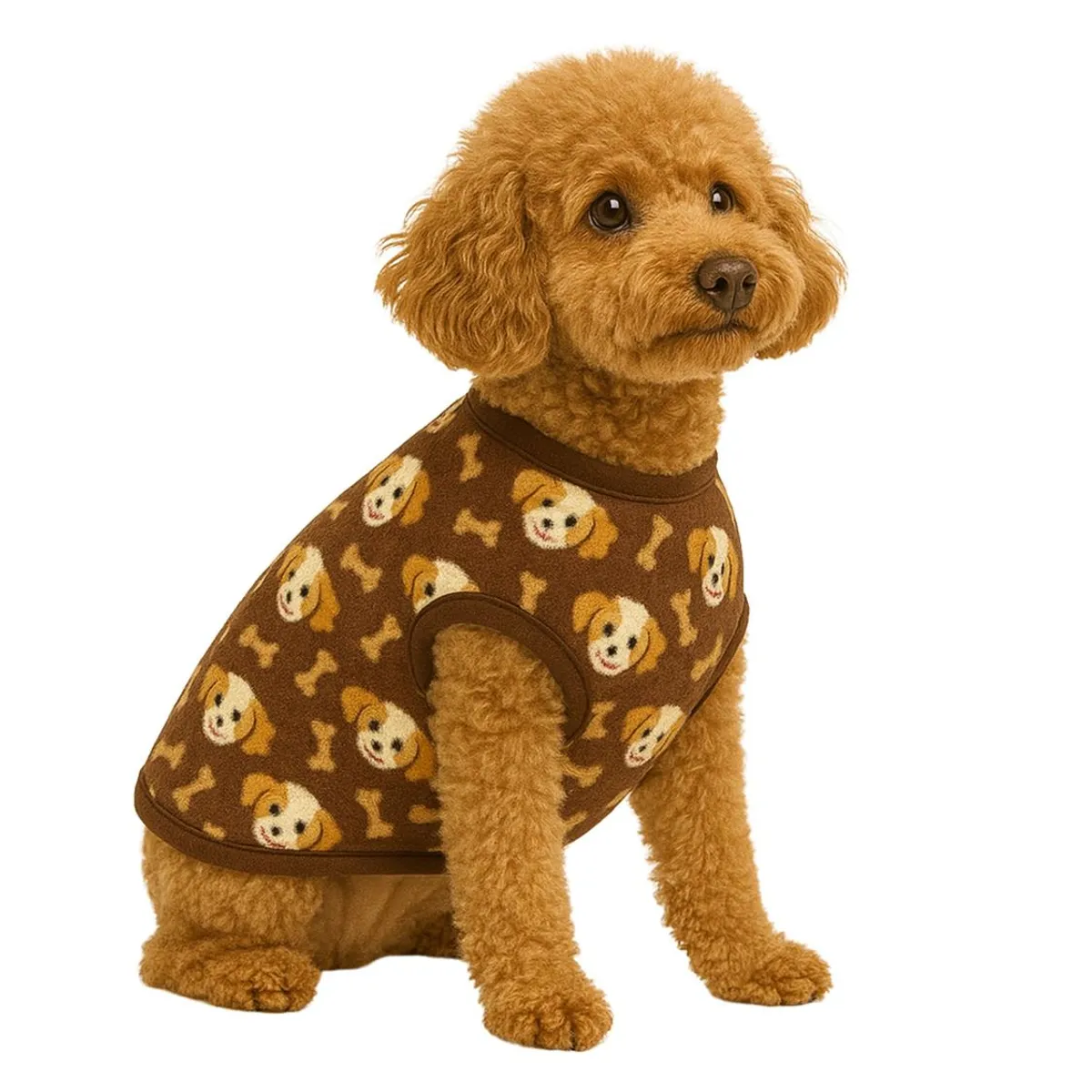 GENERICO - Capa de Polar para perro talla L 40 CM poodle, Shih Tzu - Cafe - L