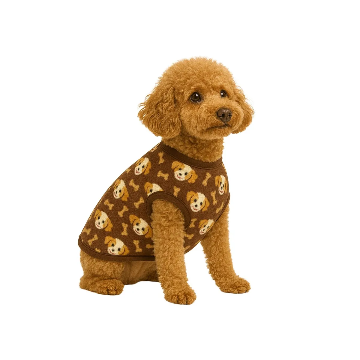 GENERICO - Capa de Polar para perro talla L 40 CM poodle, Shih Tzu - Cafe - L