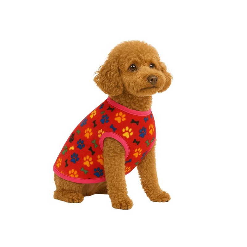 GENERICO - Capa de Polar para perro talla L 40 CM poodle - Rojo